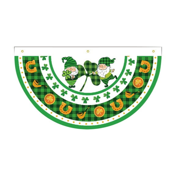 Spklt S03 Saint Patrick'S Day Half Circle Fan Flag Party Holiday Garden Yard C