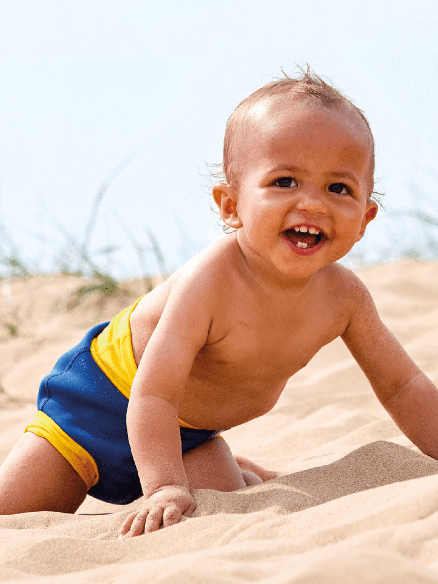 Splash About Unisex Happy Nappy Cloth Swim Diaper, Navy & Yellow 3-4 Years