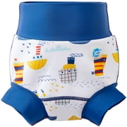 Splash About Boys Happy Nappy  Reusable Swim Diaper, Tug Boats, 6-12 Months