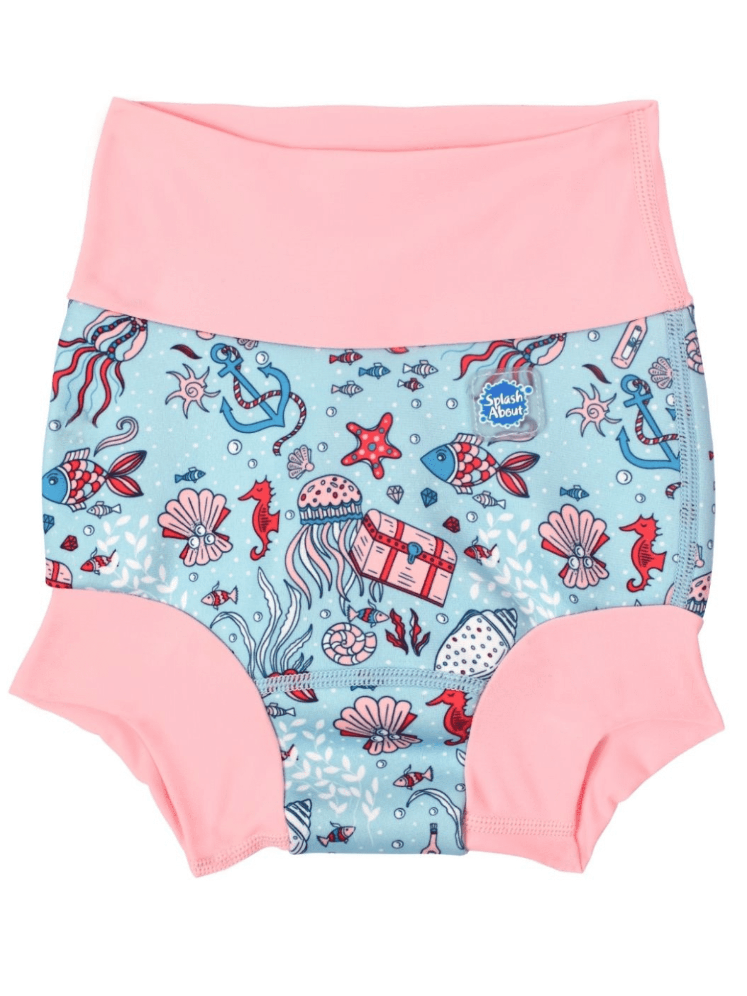 Splash About Girl's Happy Nappy Cloth Swim Diaper, Hidden Treasure, 12