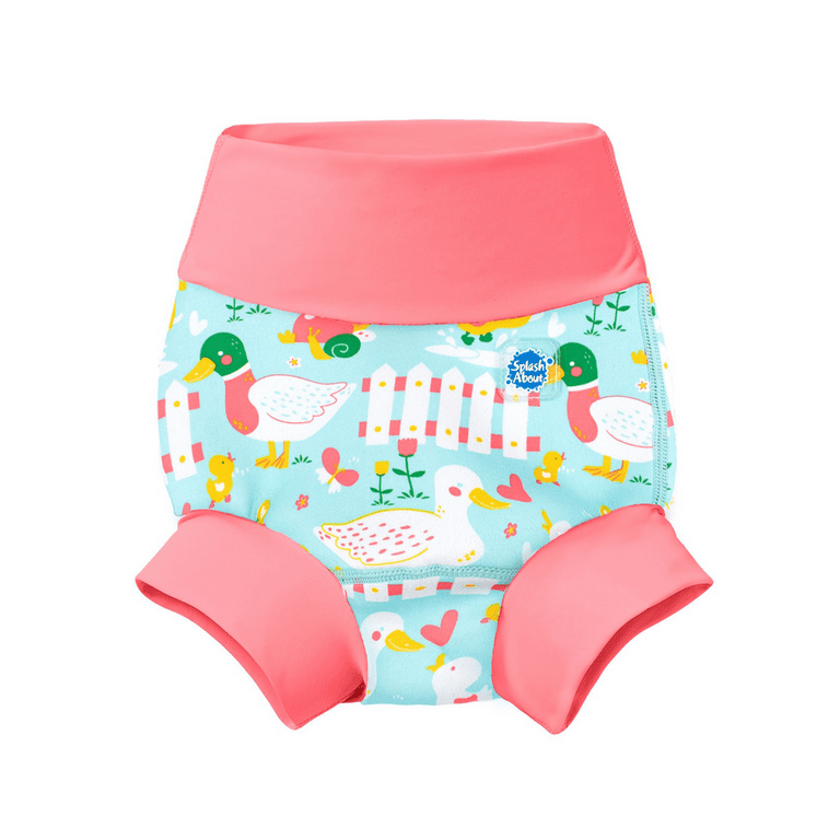 Splash About Girl's Happy Nappy Cloth Swim Diaper, Little Ducks, 6-12 Months