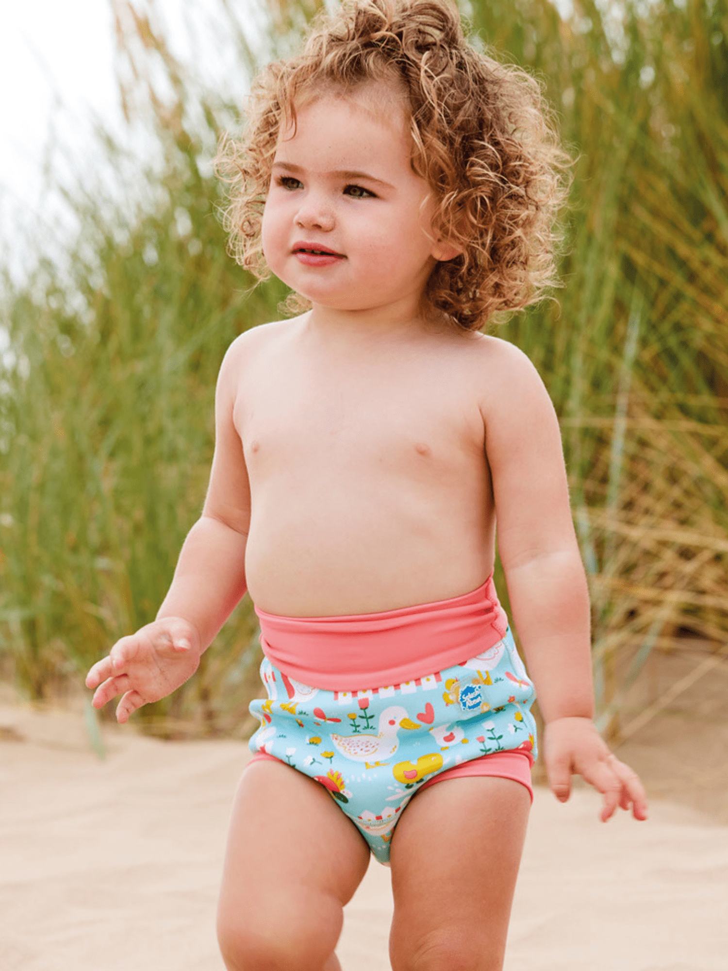 Splash About Girl's Happy Nappy Cloth Swim Diaper, Little Ducks, 3-6 Months