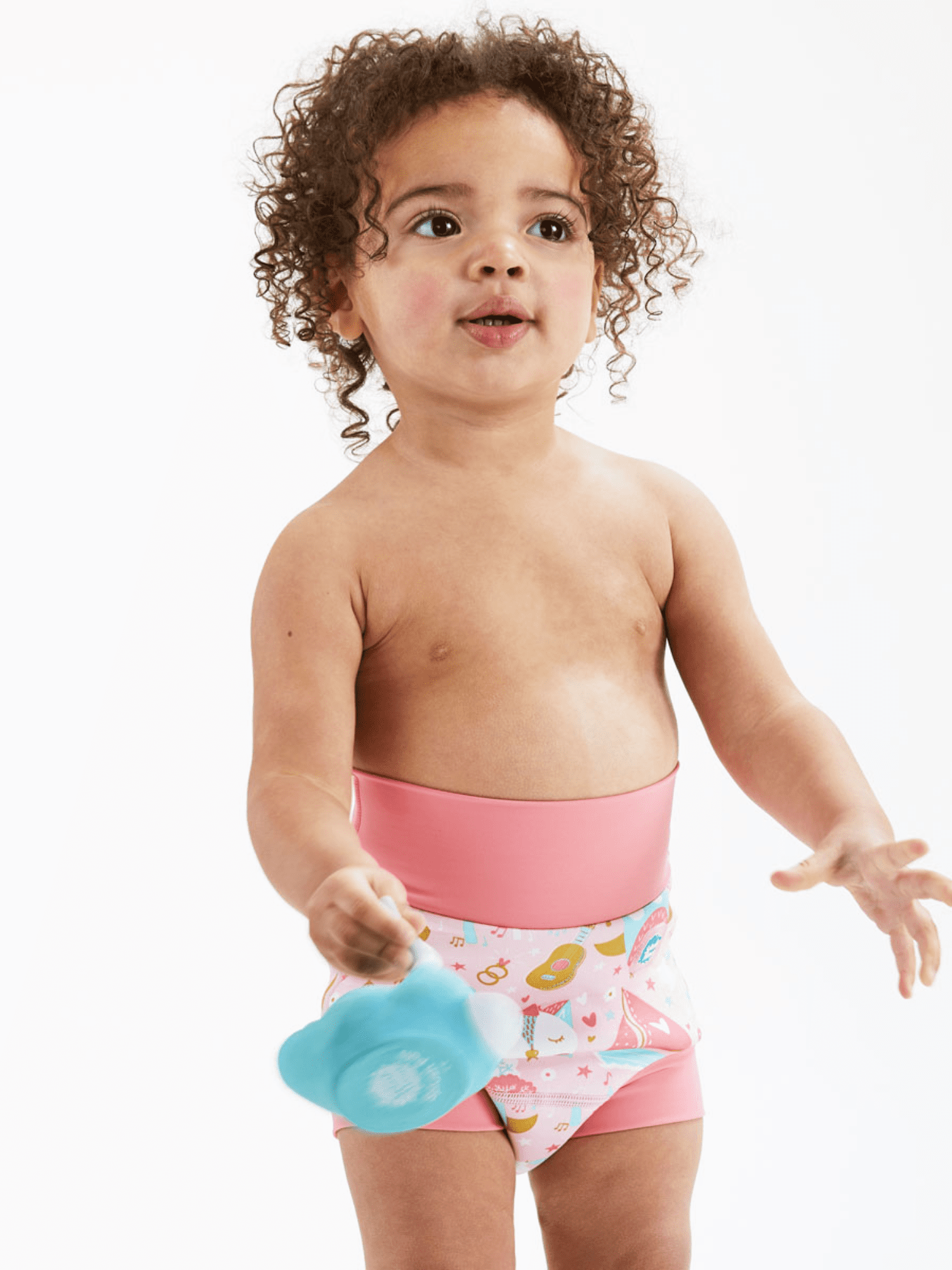 Splash About Girl's Happy Nappy Cloth Swim Diaper, Owl & The Pussycat, 12-24 Months