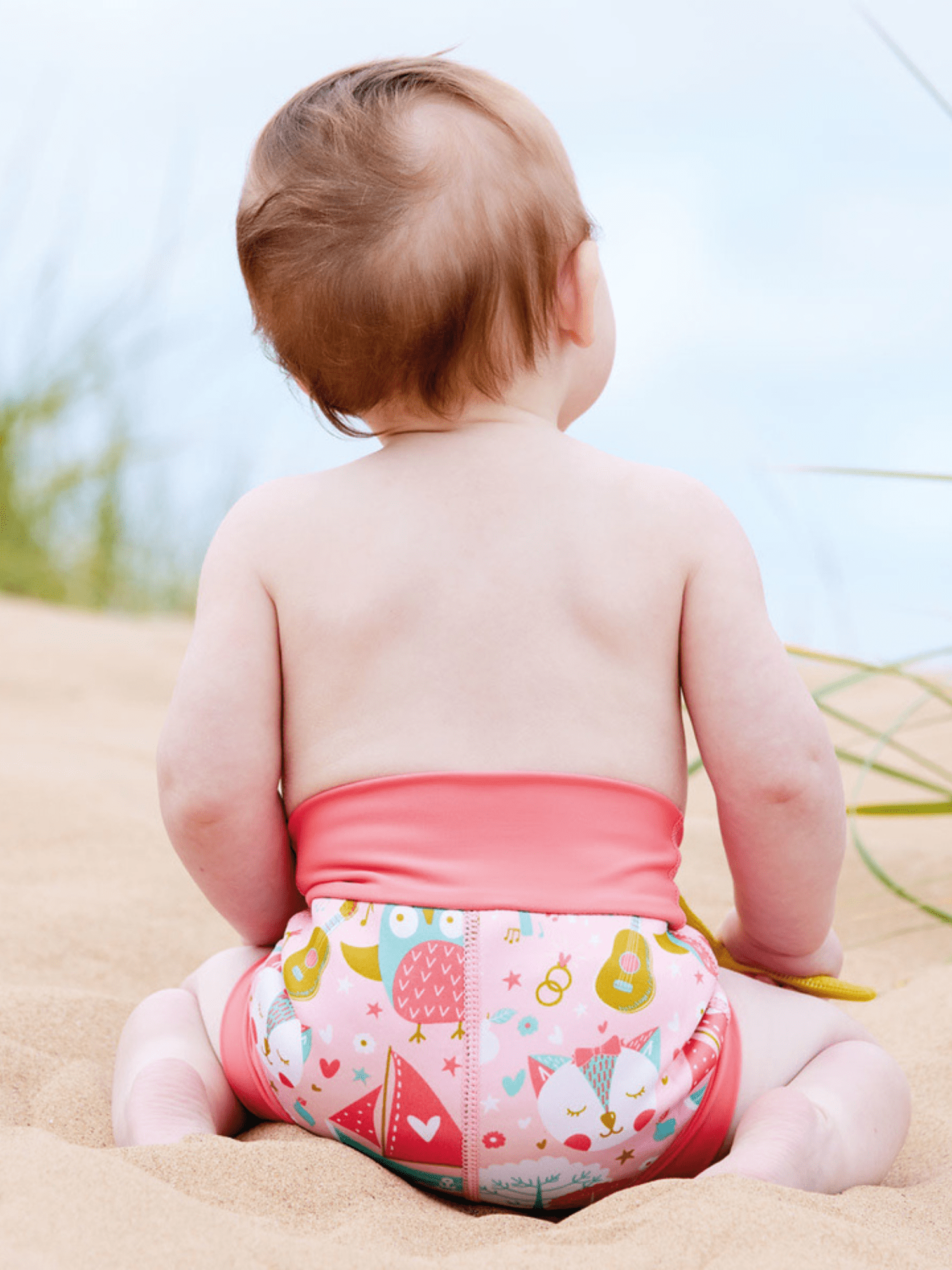 Splash About Girl's Happy Nappy Cloth Swim Diaper, Owl & The Pussycat, 12-24 Months