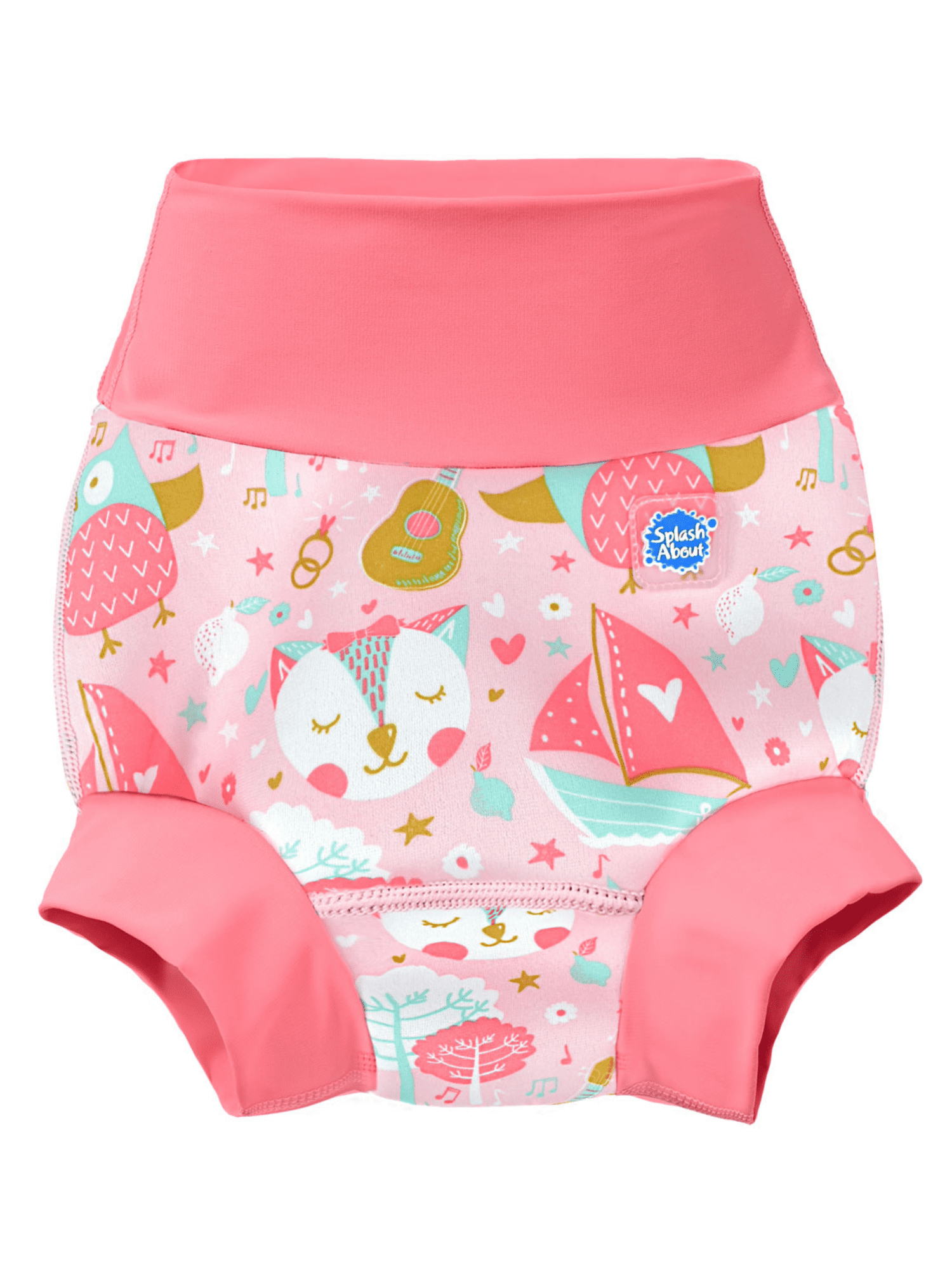 Splash About Girl's Happy Nappy Cloth Swim Diaper, Owl & The Pussycat, 3-6 Months