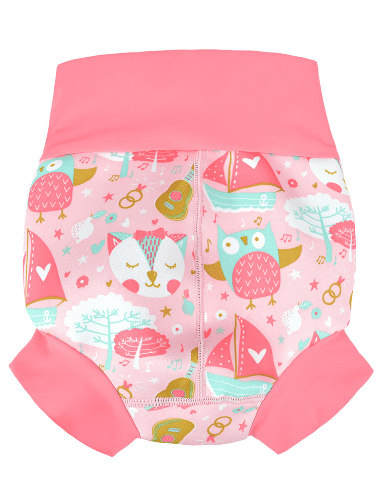 Splash About Girl's Happy Nappy Cloth Swim Diaper, Owl & The Pussycat, 3-6 Months