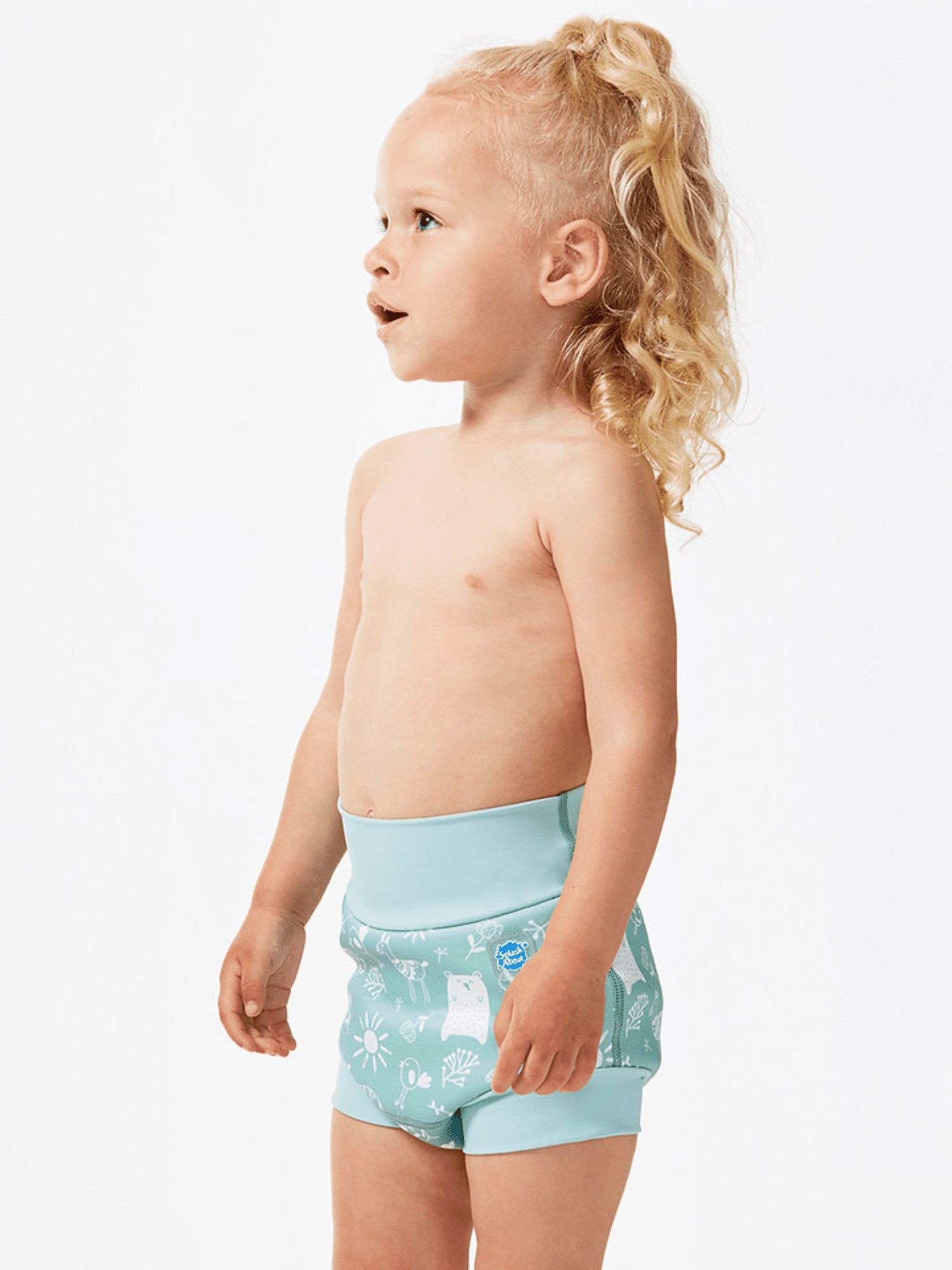 Splash About Girl's Happy Nappy Duo Swim Diaper, Sunny Bear, 6-12 Months