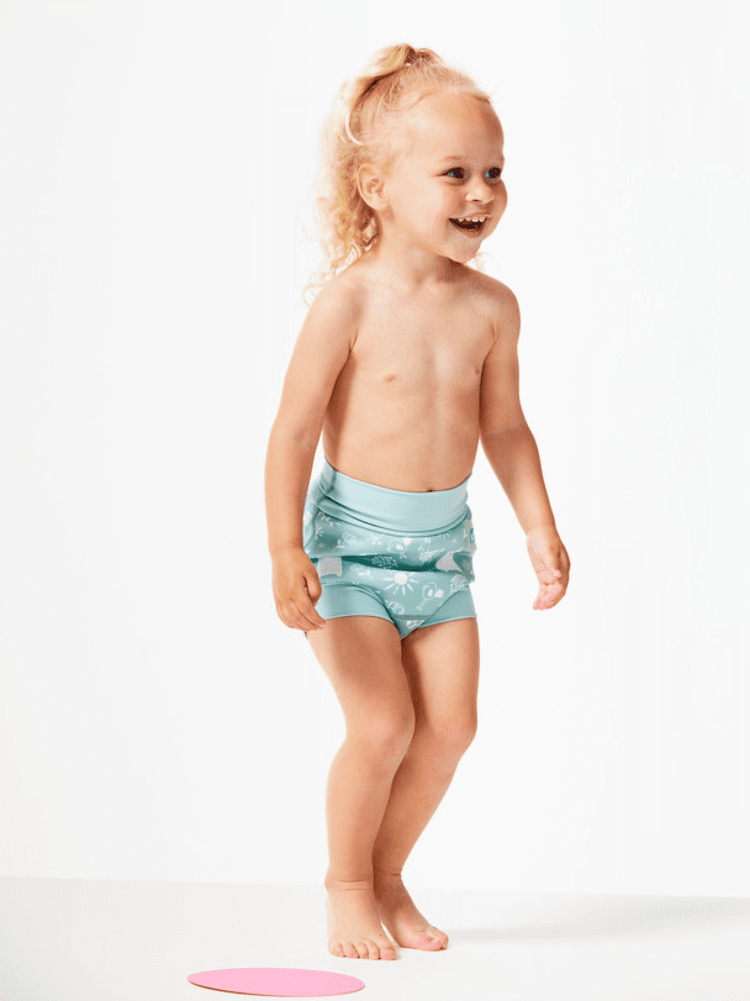 Splash About Girl's Happy Nappy Duo Swim Diaper, Sunny Bear, 6-12 Months