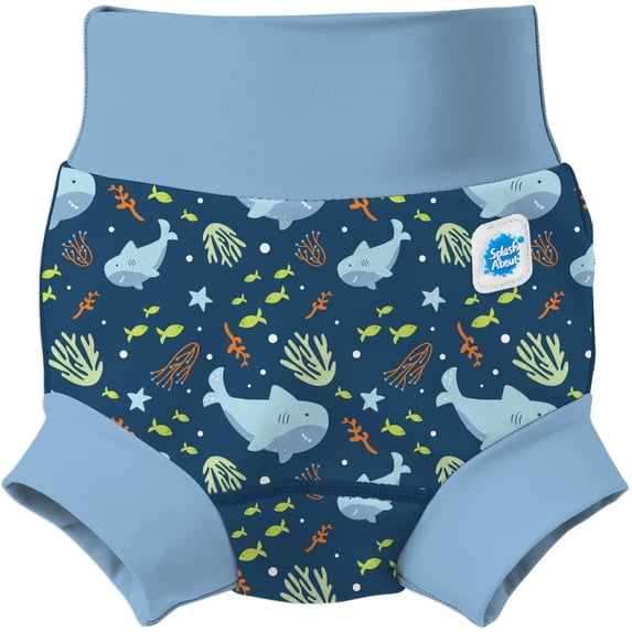 Splash About Happy Nappy Duo Swim Diaper, Shark Reef Blue, 2-3 Years