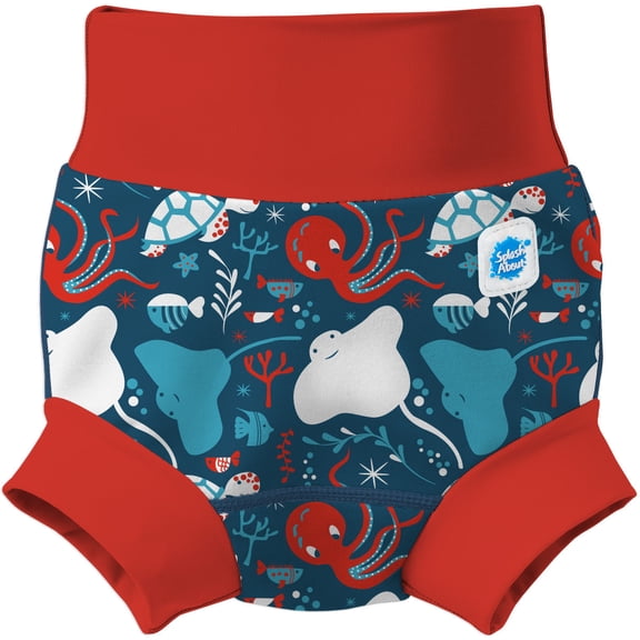 Splash About Happy Nappy Duo Swim Diaper, Under the Sea Red, 2-3 Years