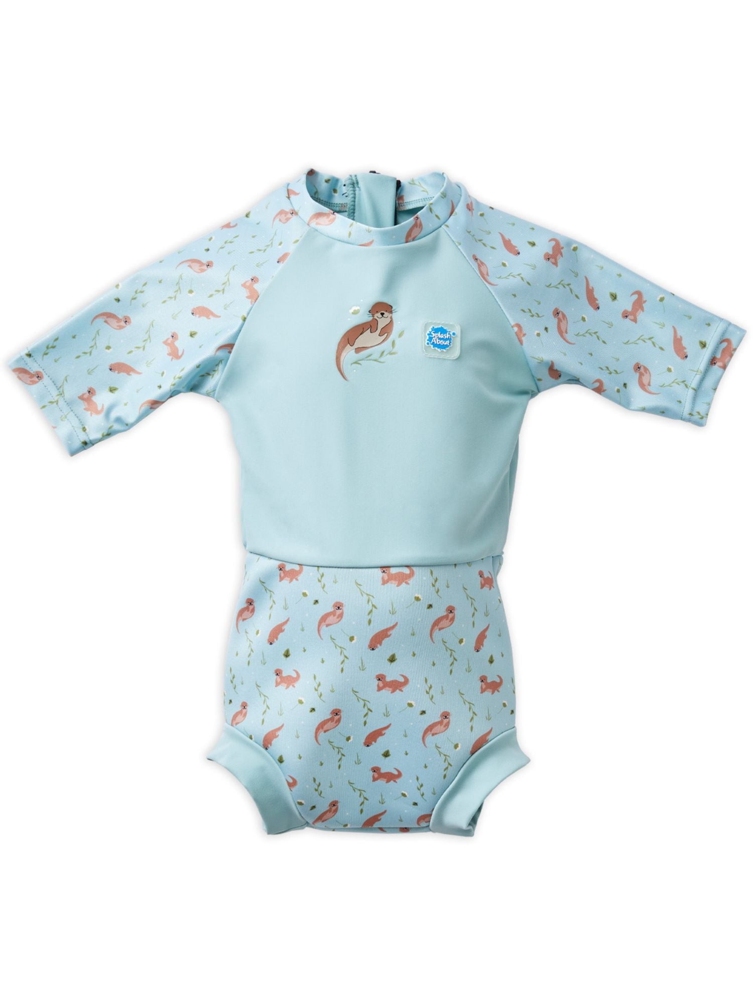 Splash About Happy Nappy Sunsuit with swim diaper, Playful Otters, 6-14 Months