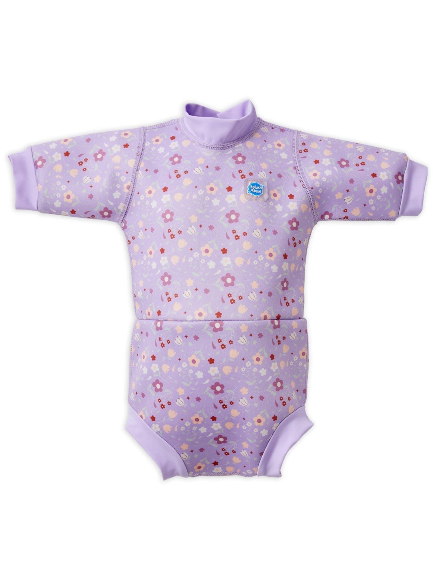 Splash About Happy Nappy™™ Wetsuit with Swim Diaper with Swim Diaper, Lilac Spring, 0-4 Months