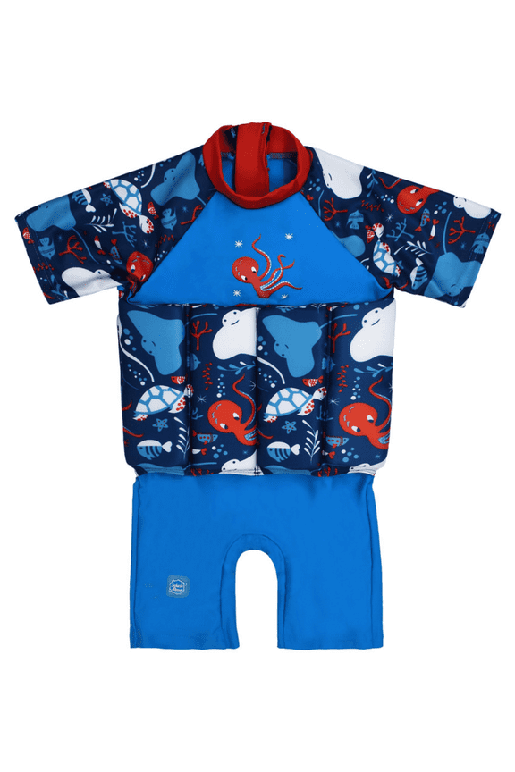 Kids Sleeved Floatsuit, Sea Life, 1-2 Years