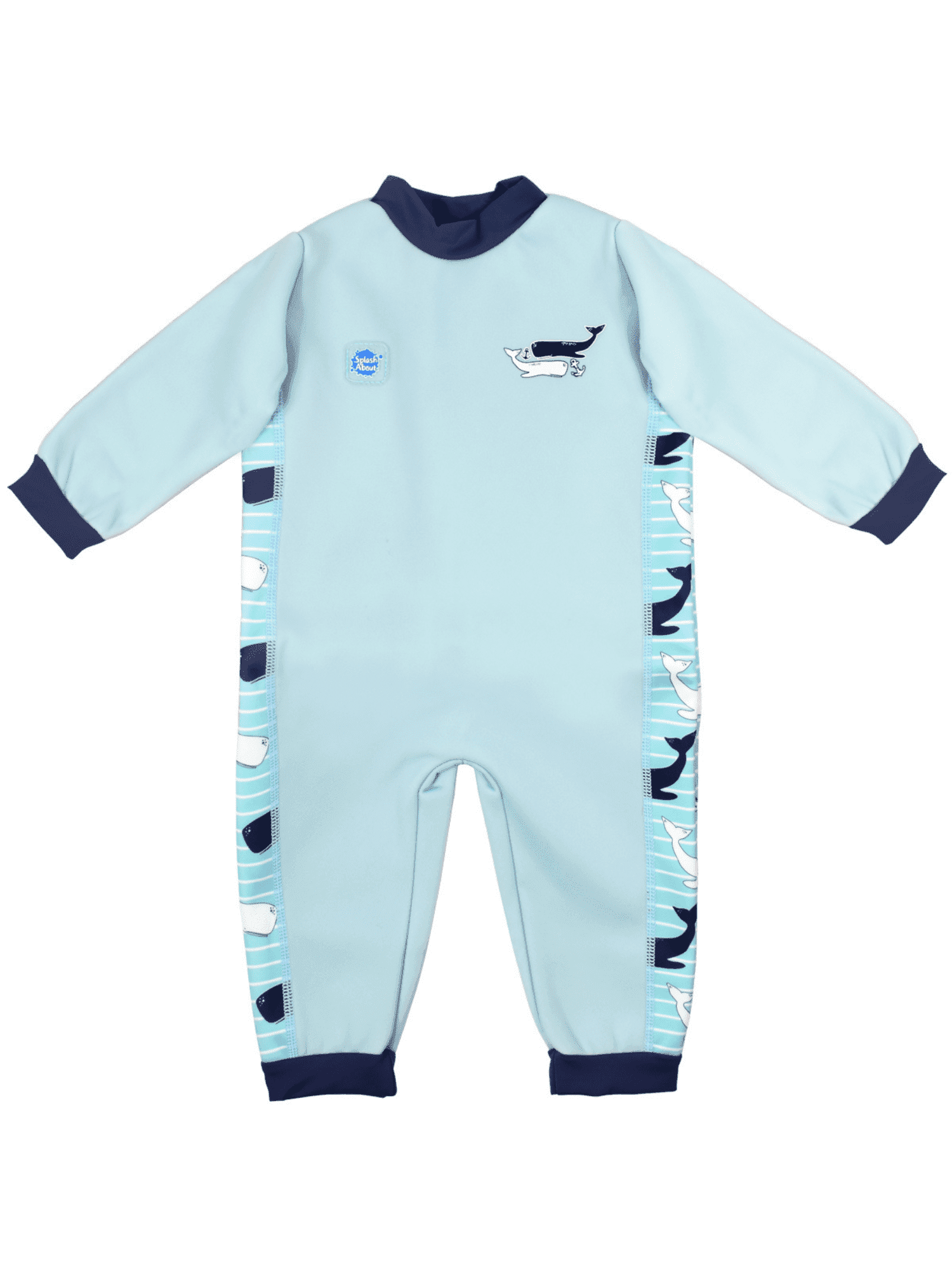 Splash About Baby Wrap Neoprene Wetsuit - 3mm Thick, UPF 50+ Sun Protection - Vintage Moby Style (Size Small: 0-6 Months)