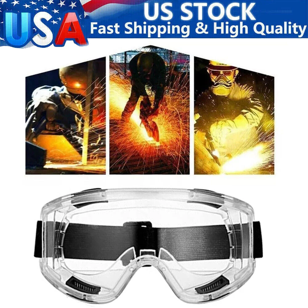 Splash Anti-Scratch Eye Protective Eyewear Safety Goggles Over Glasses Lab Work