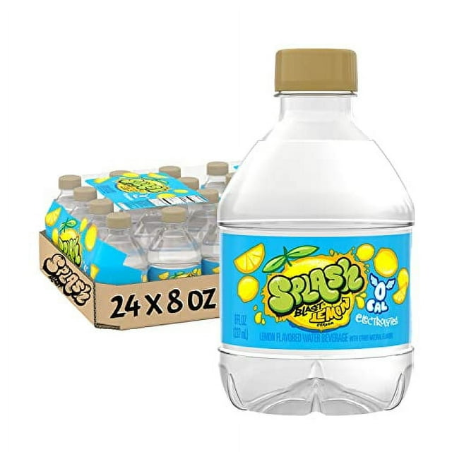Splash Blast, Lemon Flavored Water, Zero Sugar, with Electrolytes, 8 Fl