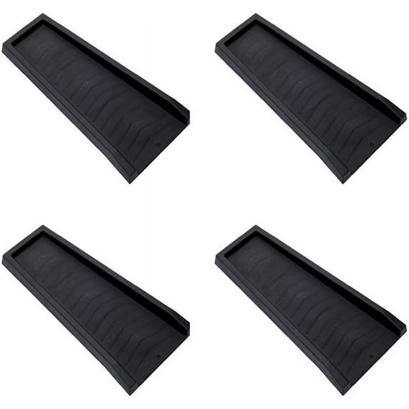 Splash Block, Decorative Gutter Downspout Extensions, Splashguard, Foundation Water Diverter, Rain Gutter Guard, Plastic 24” Black (4 Pack)