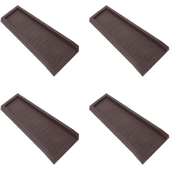 Splash Block, Decorative Gutter Downspout Extensions, Splashguard, Foundation Water Diverter, Rain Gutter Guard, Plastic 24” Brown (4 Pack)