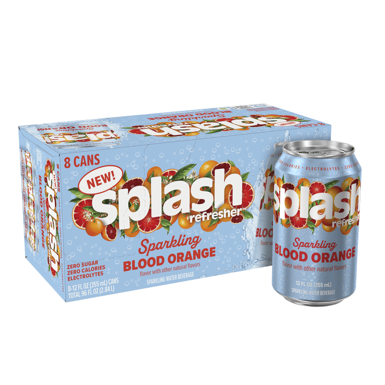 Splash Blast, Sparkling Water, Blood Orange 12 fl oz, 8 cans