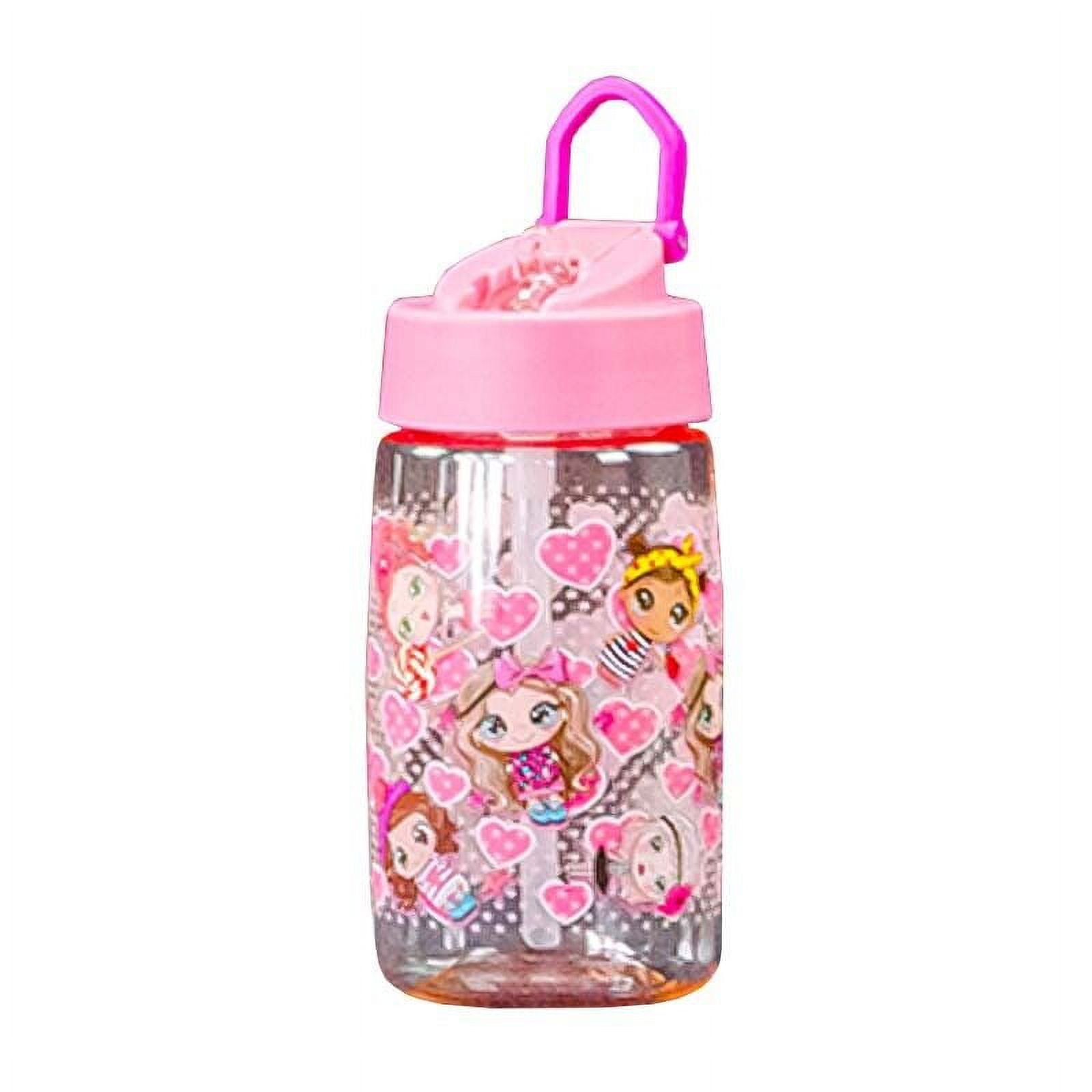 Kids Water Bottle With Straw Sealed Flip Top Lid Bottle Large Capacity  720ml Cute Cartoon Design Beverage Containers Clear Water Bottle with  Removable Shoulder Strap Water Bottle for Kids A 