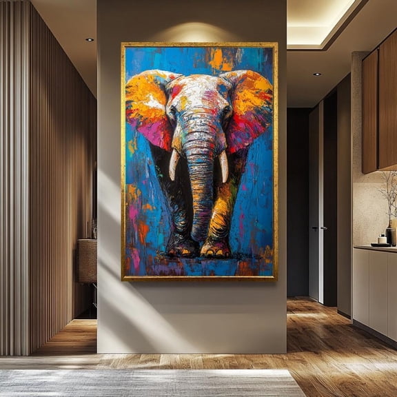Splash Elephant Abstract Poster, Unframed Paper Poster 8x10in