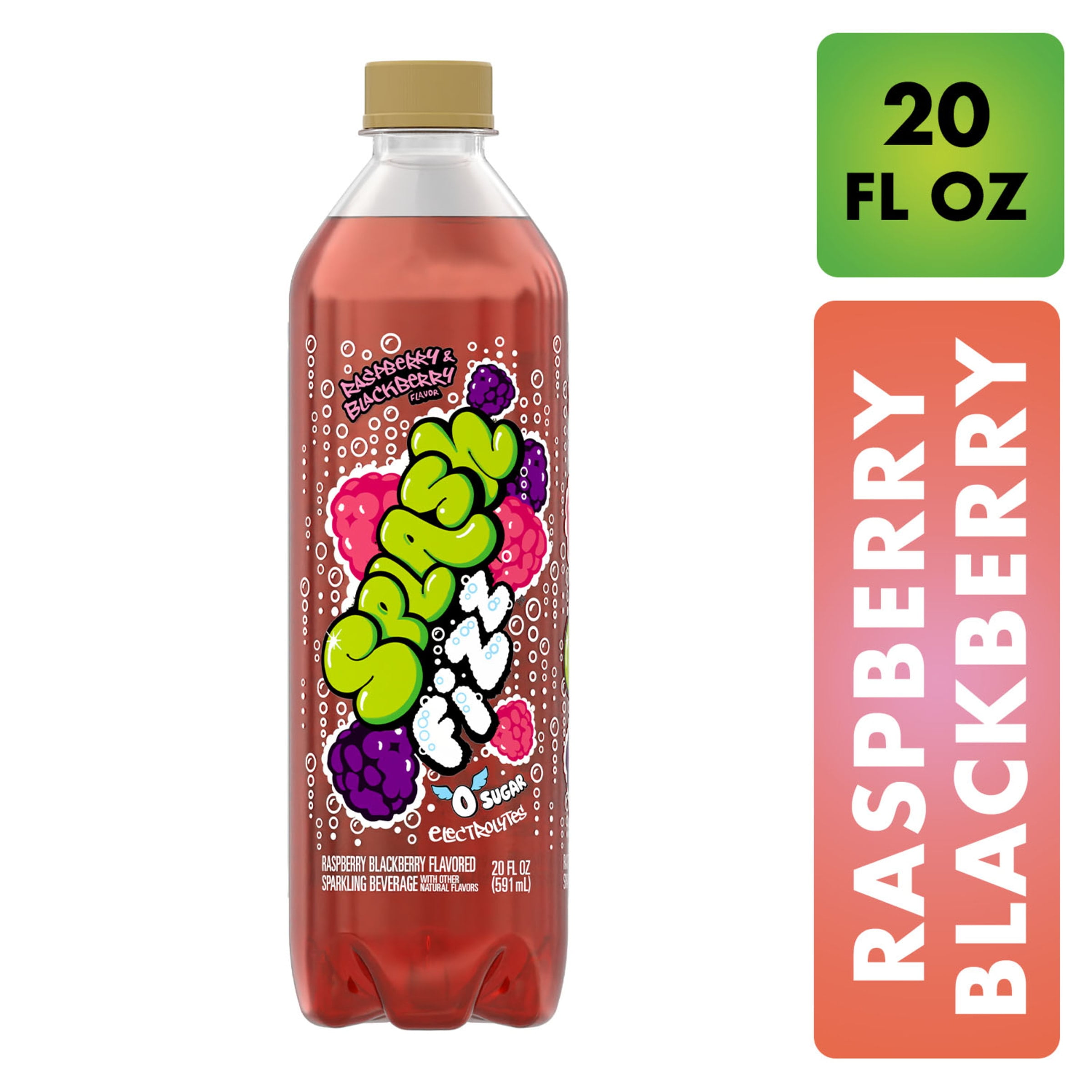 Splash Fizz, Raspberry Blackberry Flavor Sparkling Water Beverage, 20