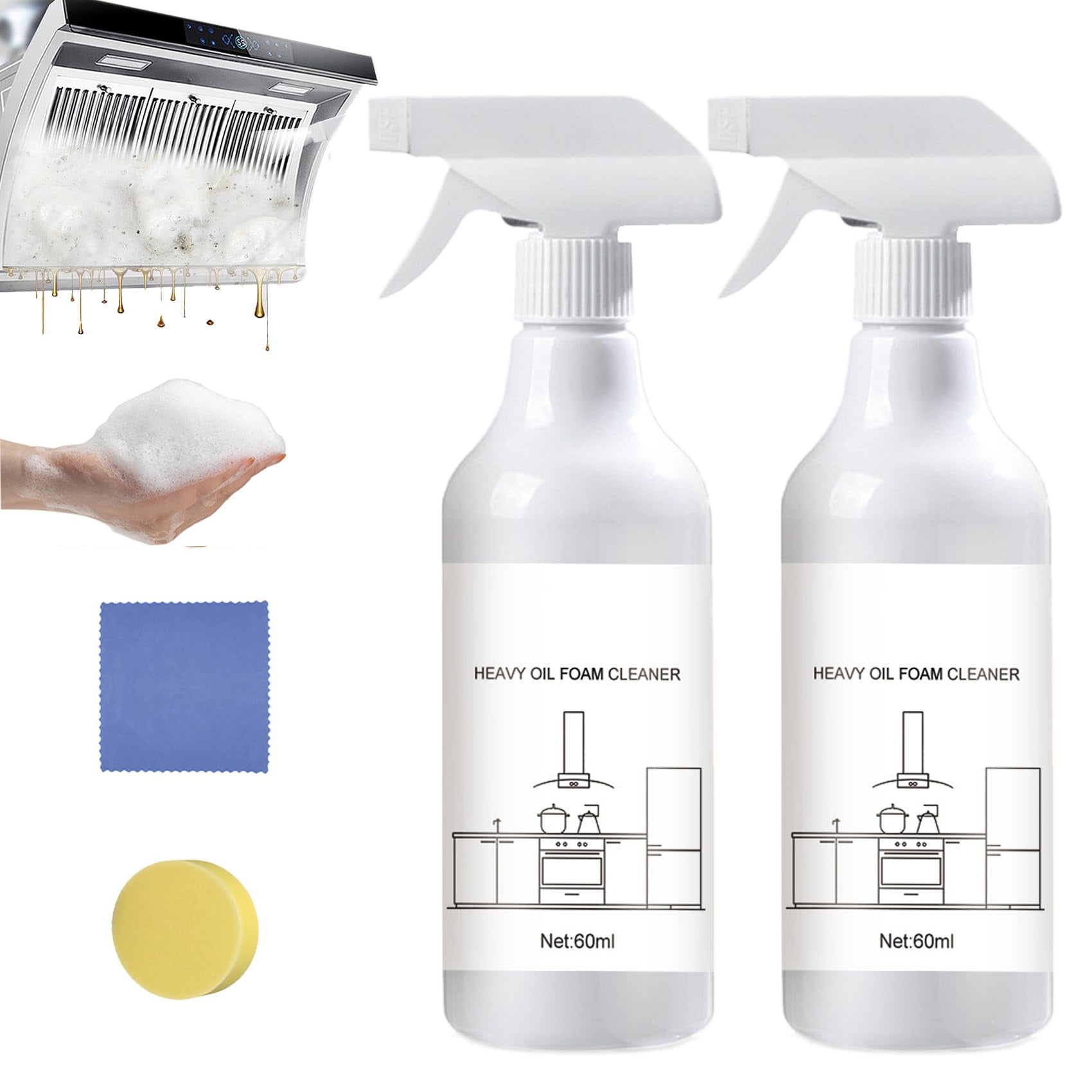 Splash Foam Spray - Multi-purpose Kitchen Cleaner, Powerful Splash Foam  Spray for Grease Removal, Foaming Heavy Grease Cleaner, Stubborn Stains