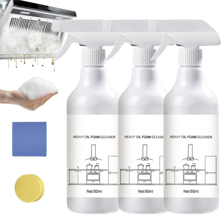 Splash Foam Spray 60 ml, Multi-purpose Kitchen Stain Remover Spray, Foaming  Stain Remover Spray for Kitchen Grease Oil Removal (3 sets)