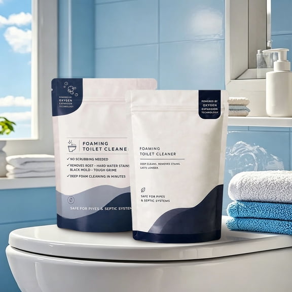Splash-Free Foaming Toilet Bowl Cleaner Powder, Powerful Deep Cleaning Formula, 1 Pack