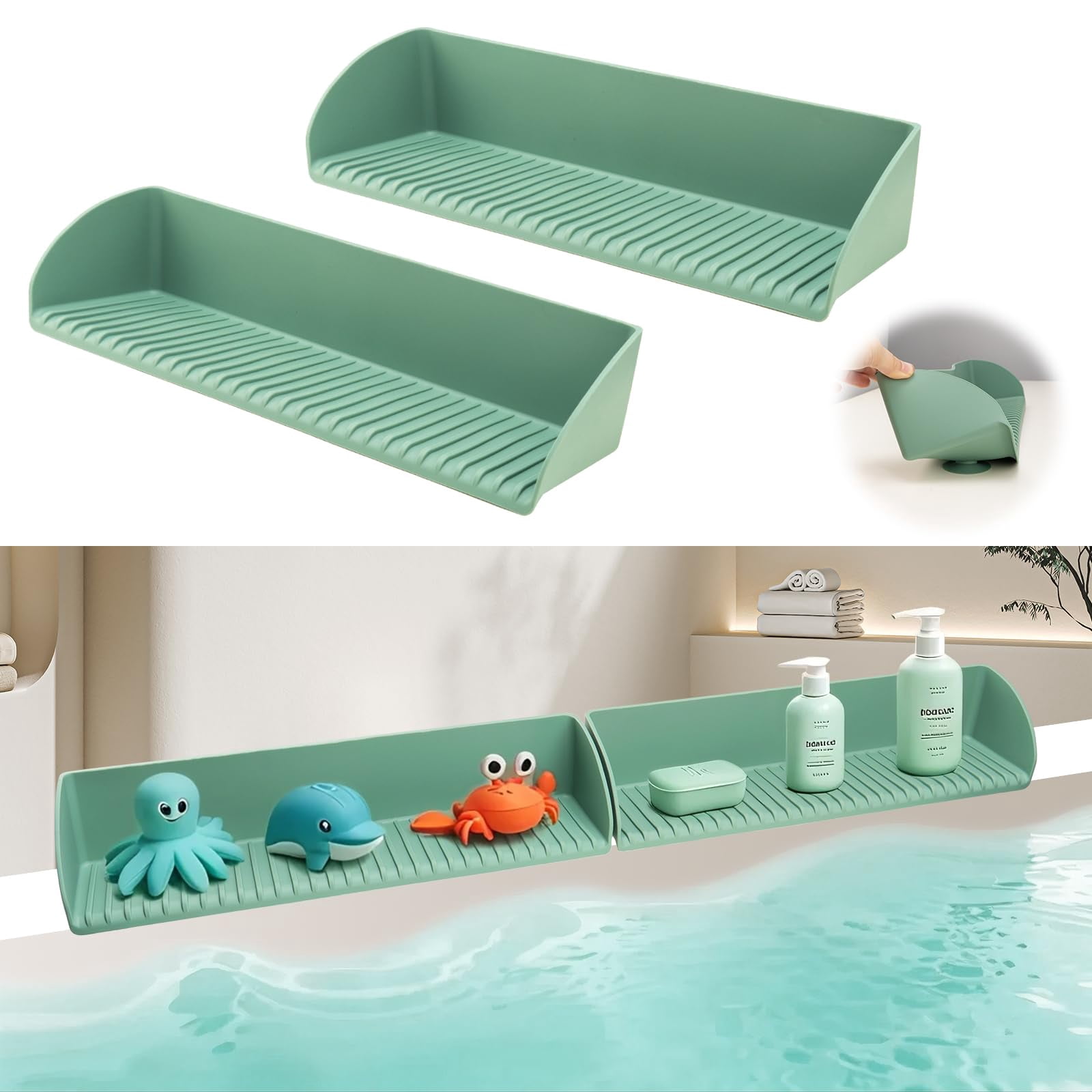Splash Guard for Bathtub - Silicone Bathtub Splash Guard for Tub Kids ...