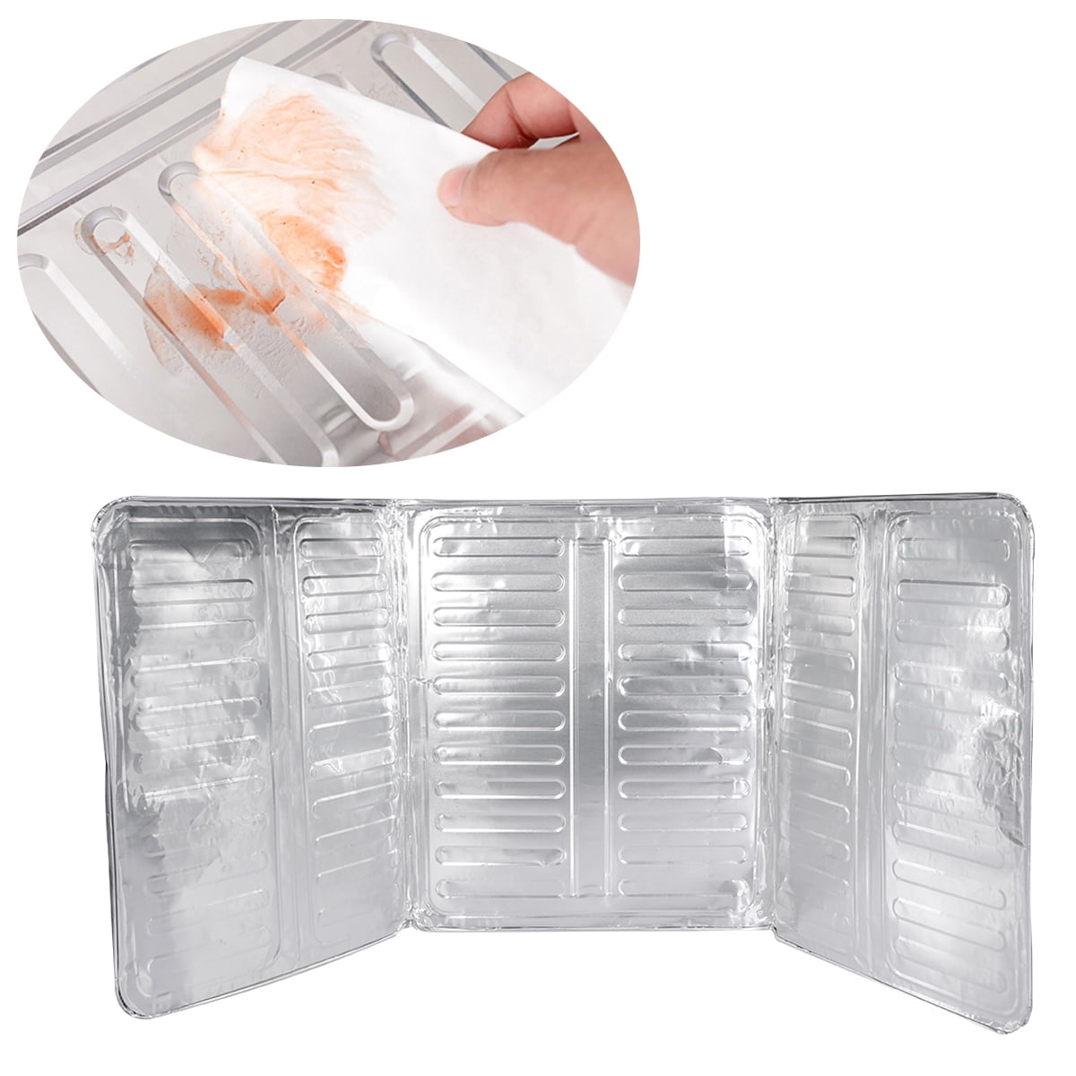 Splash Guard Frying Pan Screen Nonstick Aluminum Foil Colodial Silver