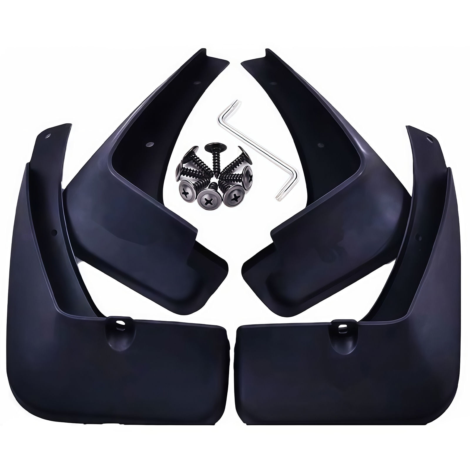 Splash Guards Molded Front And Rear Set 4Pcs, Custom No Drill Mud Flaps -Black-For Toyota Camry 2014-2017