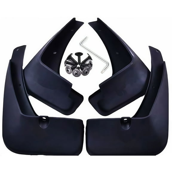 Splash Guards Molded Front And Rear Set 4Pcs, Custom No Drill Mud Flaps -Black-For Toyota Raylink 2017-2018