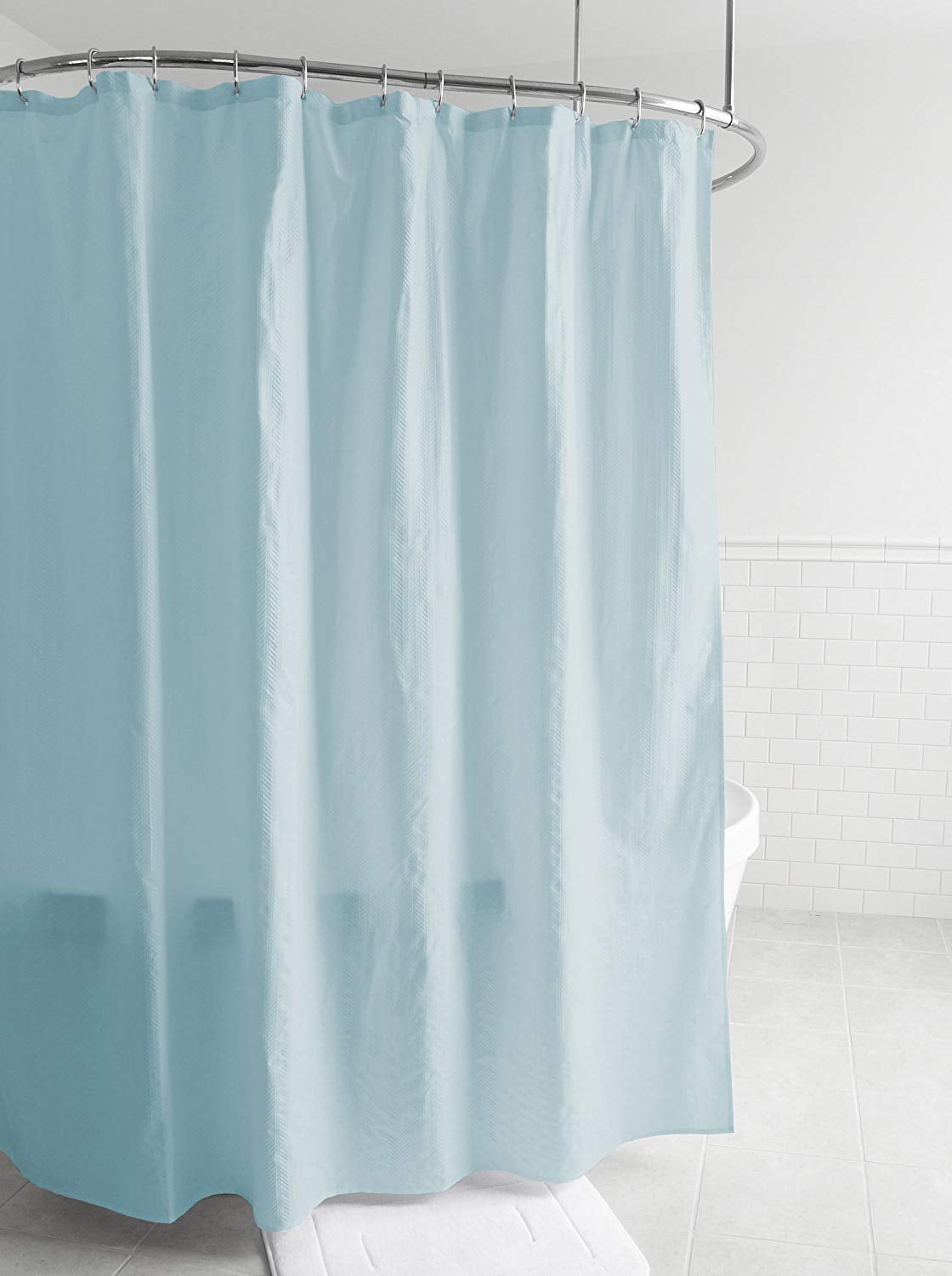 Splash Home Ascen Fabric Microfiber Shower Curtain or Liner with 12