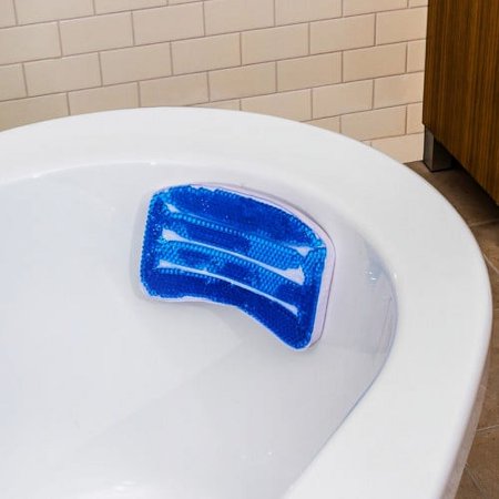 Splash Home GEL-B Non-Slip Bath Pillow Neck Support W/ 2 Suction Cup - Blue