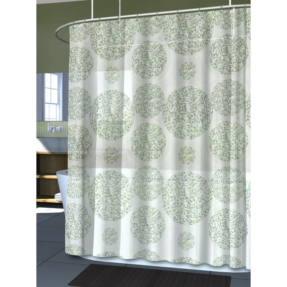 Splash Home High Quality EVA 5G Mozaik Shower curtain Liner Design for Bathroom Showers and Bathtubs - Free of PVC Chlorine and Chemical Smell - Eco-Friendly - 100% Waterproof, 72 X 70 inch - Green