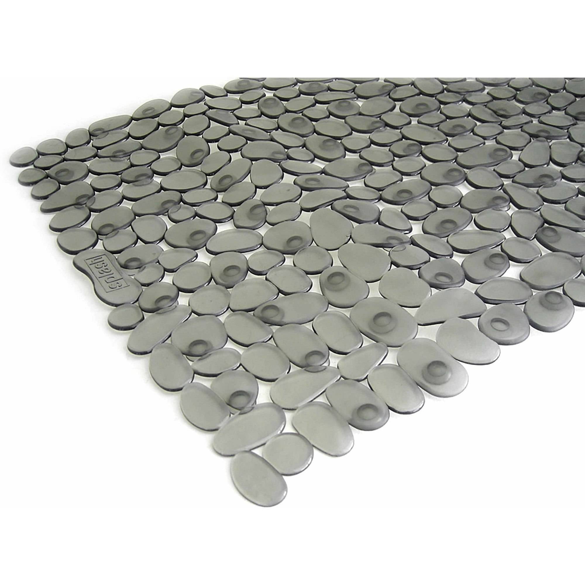 Splash Home PVC Bathtub Mat, NonSlip W/ 58 Suction Cups 14x28 Black