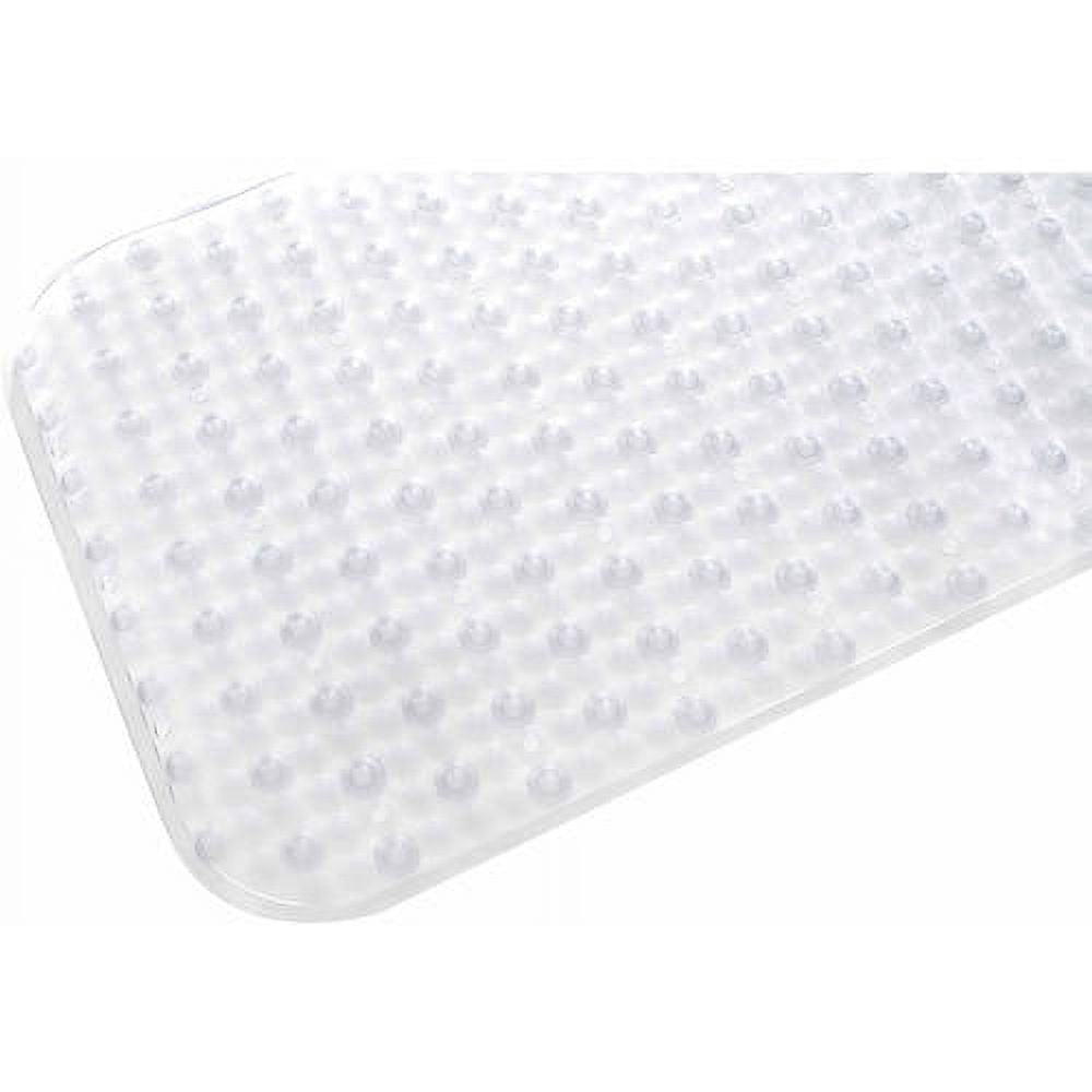 Splash Home Pluto PVC Bathtub Mat, Non-Slip W/ 58 Suction Cups 16x32, Clear