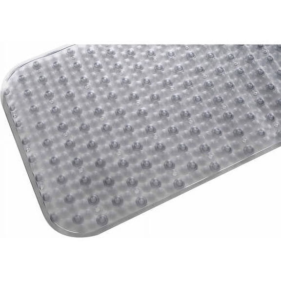 Splash Home Pluto PVC Bathtub Mat, Non-Slip W/ 58 Suction Cups 16x32, Grey