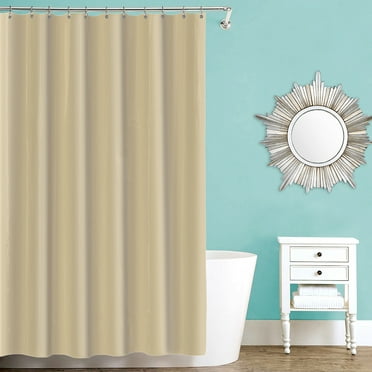 Splash Home Premium Vinyl Shower Curtain Liner Mildew-Resistant 70x72,Beige