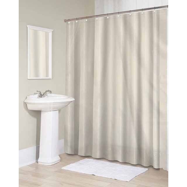 Splash Home Sheer Fabric Microfiber Shower Curtain or Liner with 12