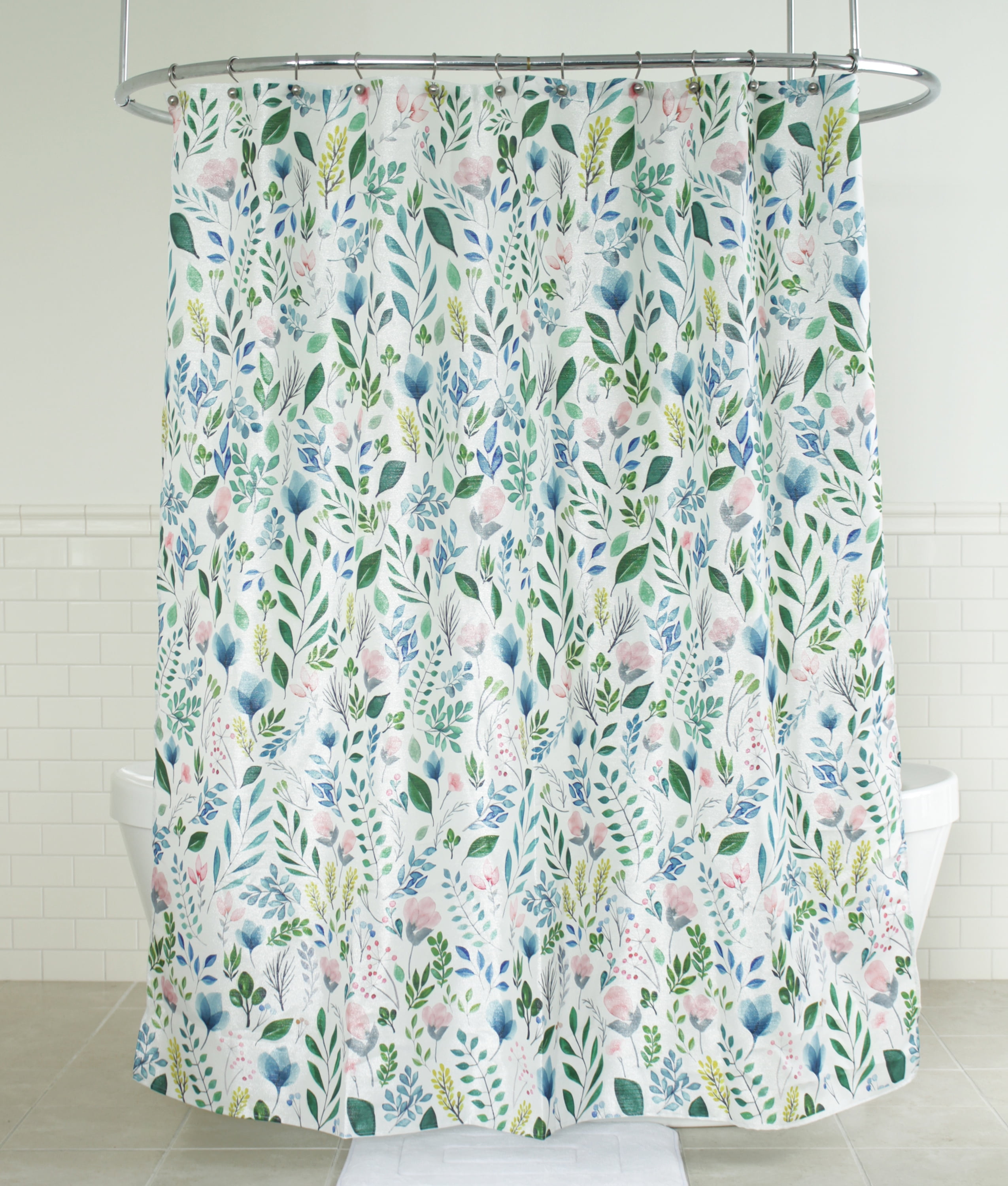 Sia Multicolor Floral Polyester Fabric Shower Curtain 70"x72"