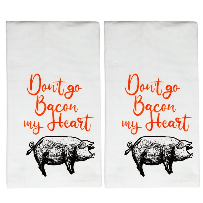 Splash Kitchen Towels with Funny Sayings, 2 Pack, 100% Cotton 