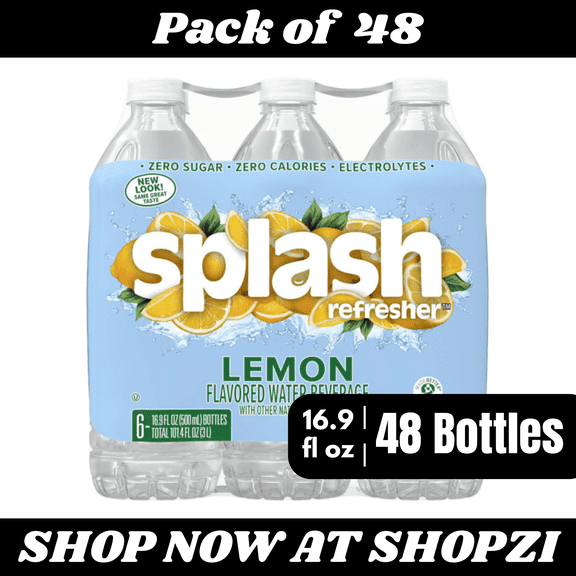 Splash Lemon Flavored Water 16.9 fl oz 48 Pack Bottled Water Drink
