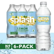 Splash Lemon Flavored Water, 16.9 fl oz, 6 Pack Plastic Bottles