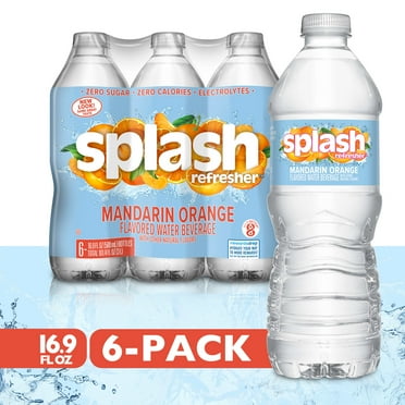 Splash Mandarin Orange Flavored Water, 16.9 fl oz, 6 Pack Plastic Bottles