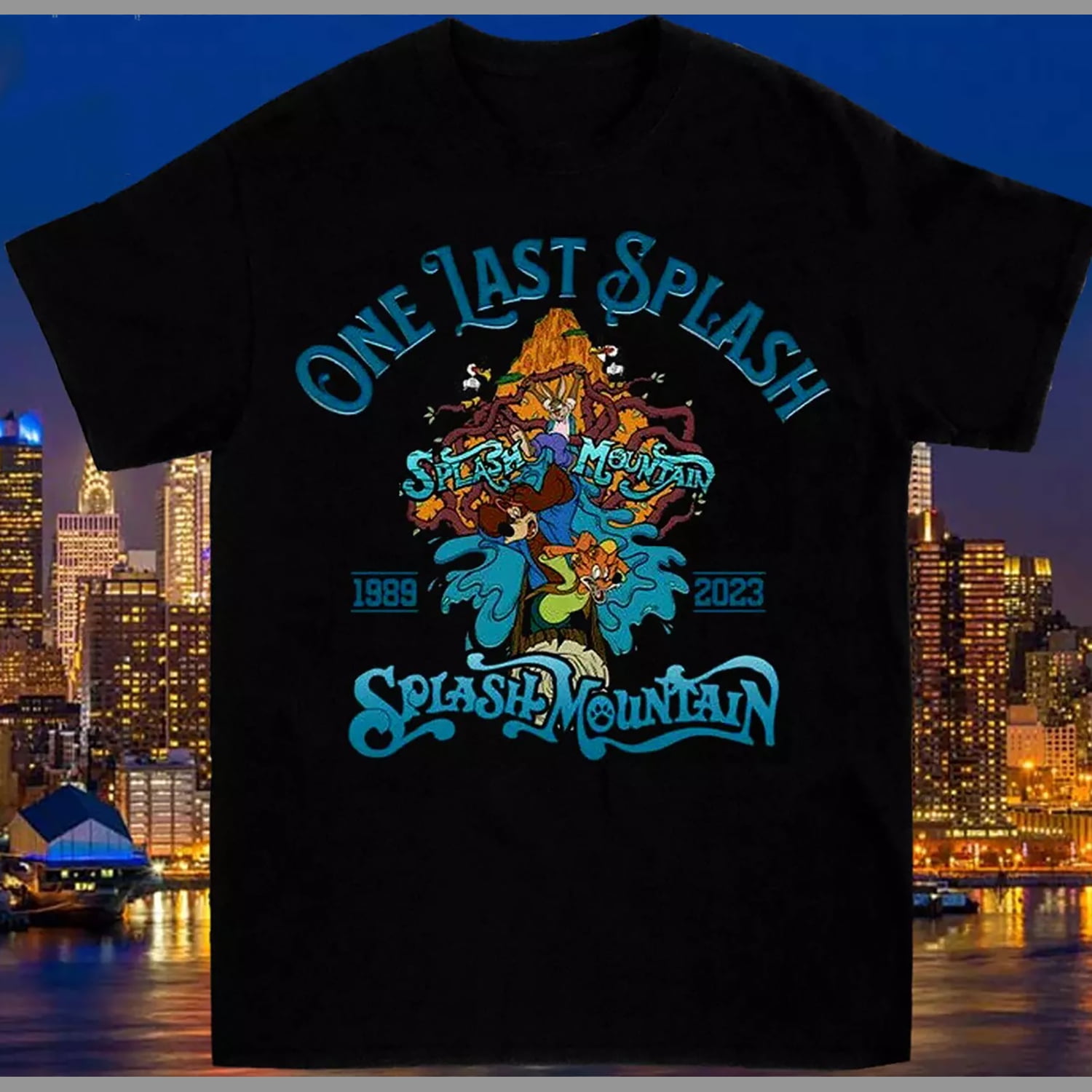 Splash Mountain Cartoon Tour 2023 T Shirt Black Tshirt, 3XL, DARK