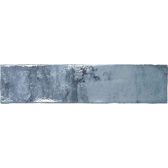 Splash Neptune Blue 3" x 12" Ceramic Subway Glossy Textured Look Wall Tile (Sample)