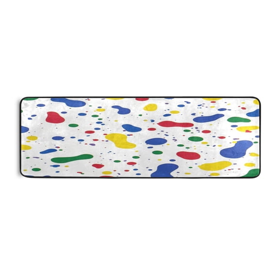 Modern Abstract Color 72x24" Runner Rug, Non-Slip Memory Foam Cushion, Anti-Crease for Hallways and Bedrooms
