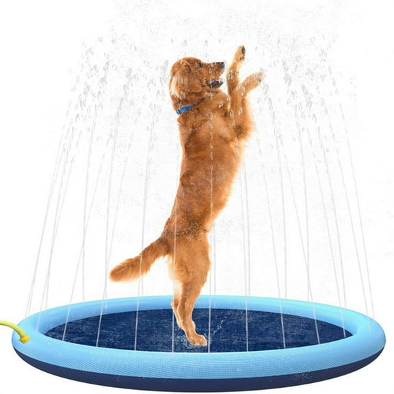 Splash Pad for Dogs & Kids - Anti- Dog Pool for Large Dogs, 0.58 mm Thickened Durable Outdoor Water Play Mat, Summer Sprinkler Toy for Backyard...